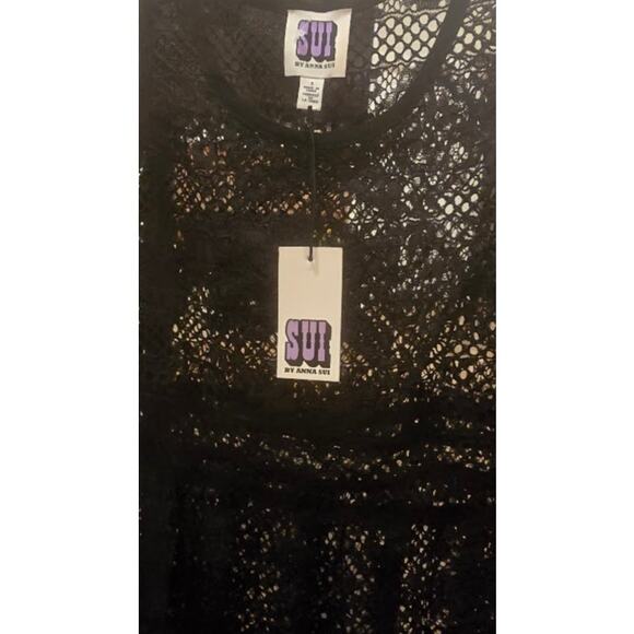 Sui by Anna Sui Black Crochet Lace Tank – NWT Size Small - Picture 3 of 5